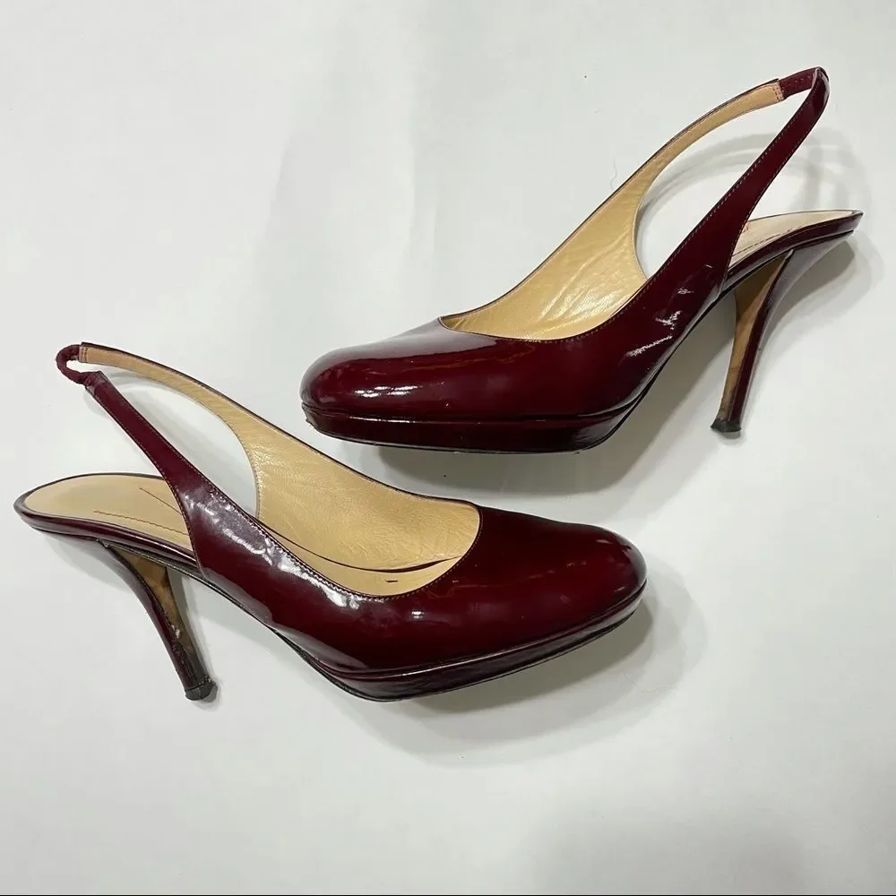Kate Spade Maroon Patent Leather‎ Slingback Heels